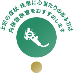 上記の症状・疾患に心当たりのある方は内視鏡検査をおすすめします
